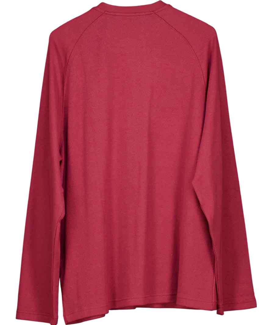 Crew Clothing Red Burgundy Waffle Crew Neck Long Sleeve Sweater UK XXL