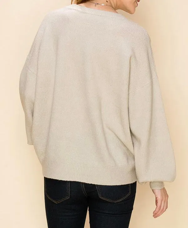Crew Neck Drop Shoulder Sweater
