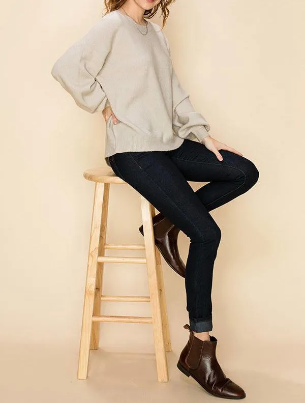 Crew Neck Drop Shoulder Sweater