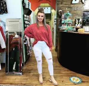 Crimson Knit Sweater