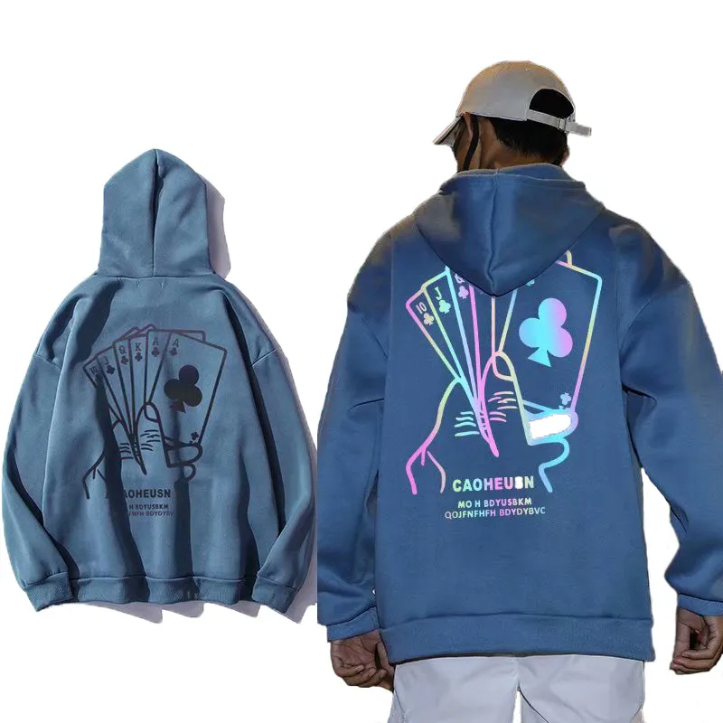 Custom reflective hoodies  for men -street wear reflective hoodie- sweatshirt