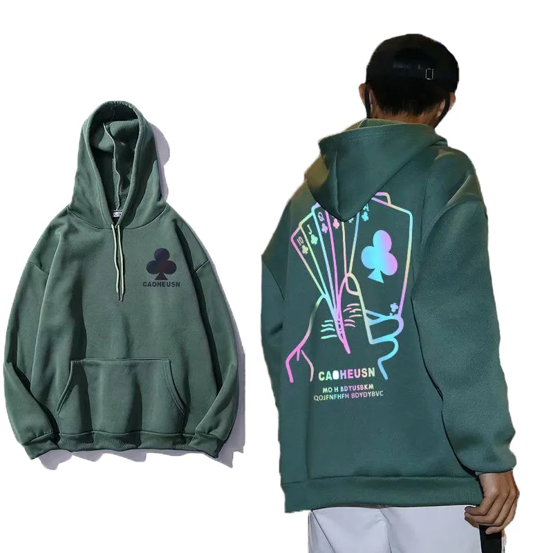 Custom reflective hoodies  for men -street wear reflective hoodie- sweatshirt