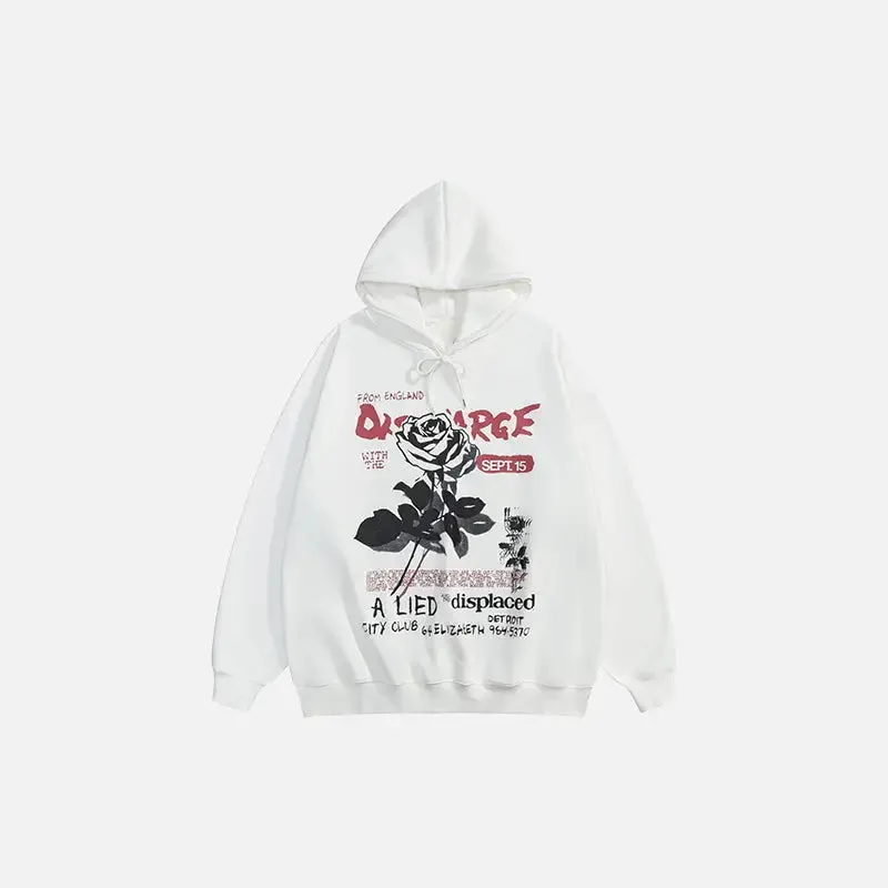 Dancing Rose Y2K Oversized Hoodie for Trendy Streetwear Style