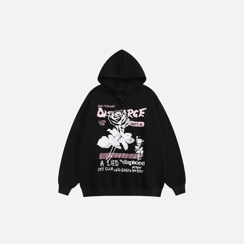 Dancing Rose Y2K Oversized Hoodie for Trendy Streetwear Style