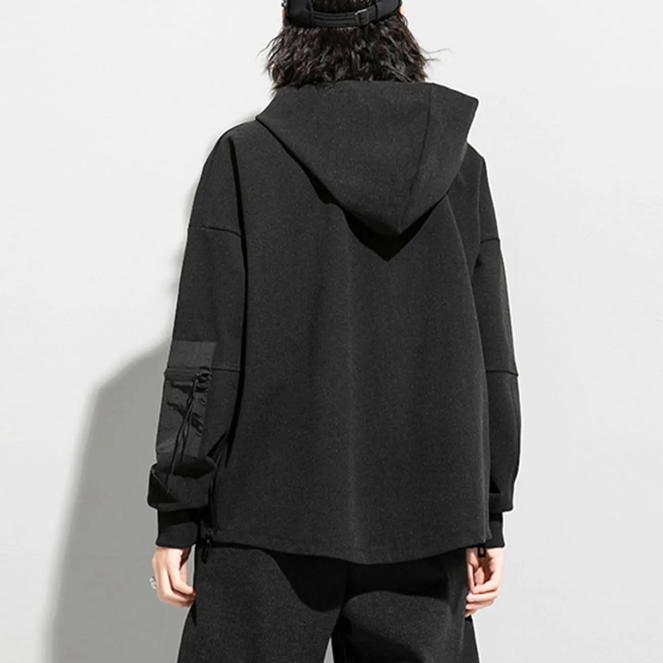 Dark Patchwork Zipper Hoodie