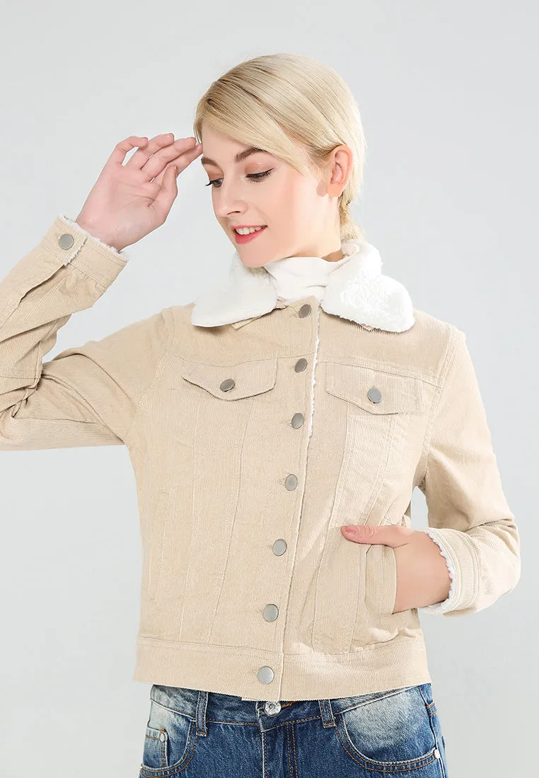 denim jacket with fur collar
