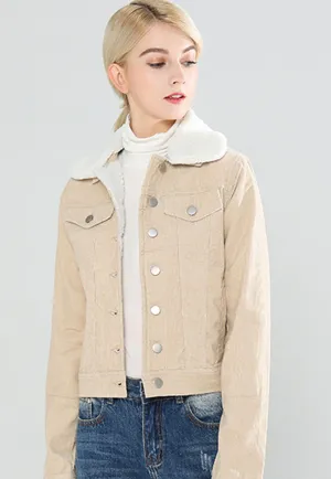 denim jacket with fur collar
