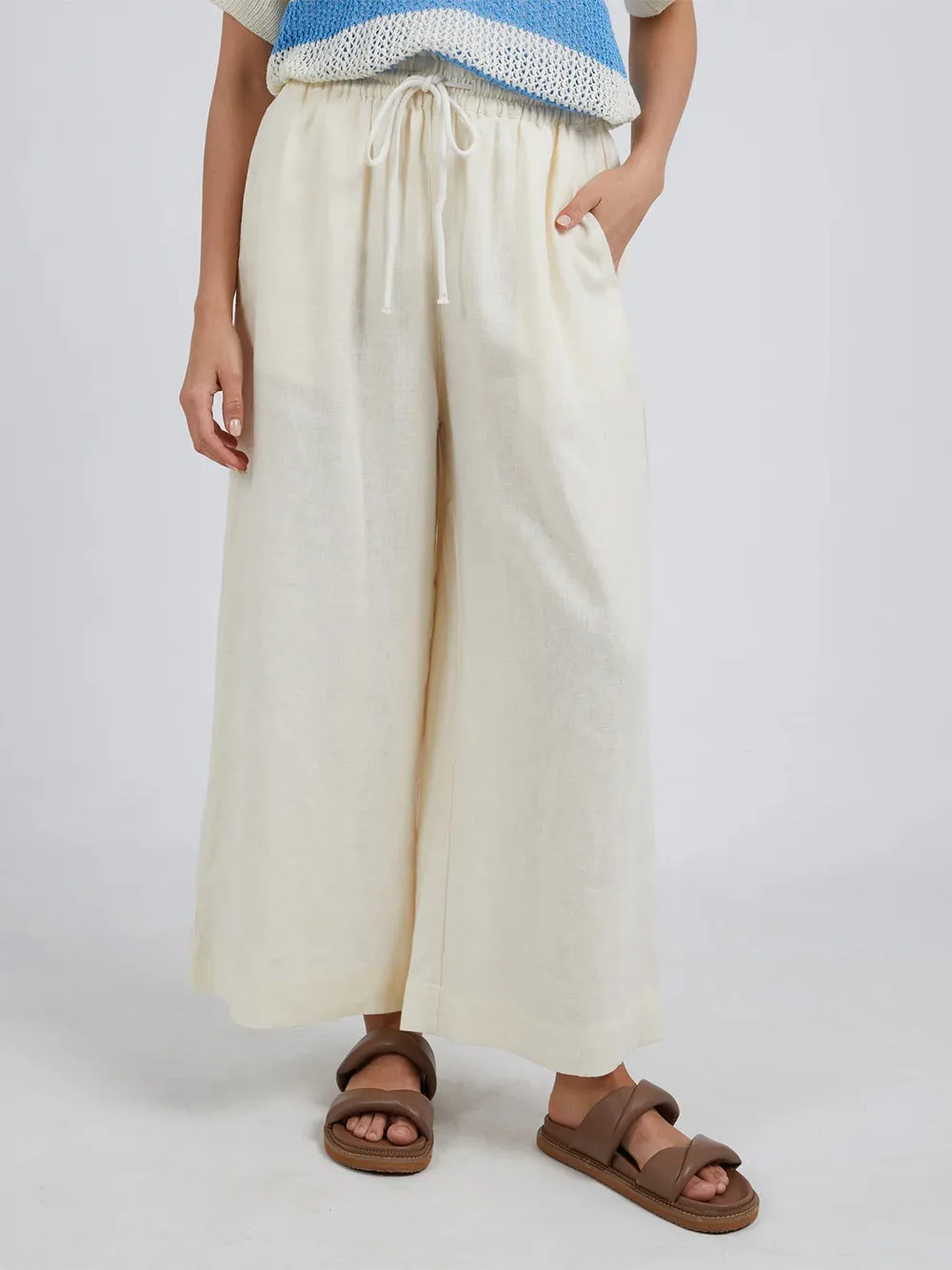 Dionne Wide Leg Pant - COCONUT