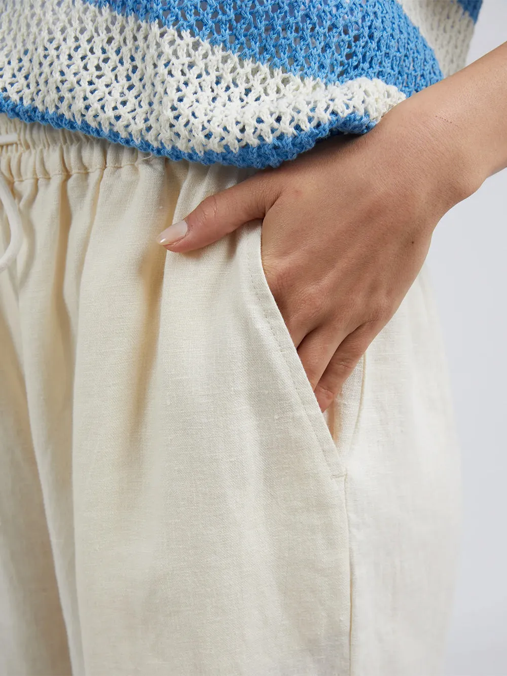 Dionne Wide Leg Pant - COCONUT