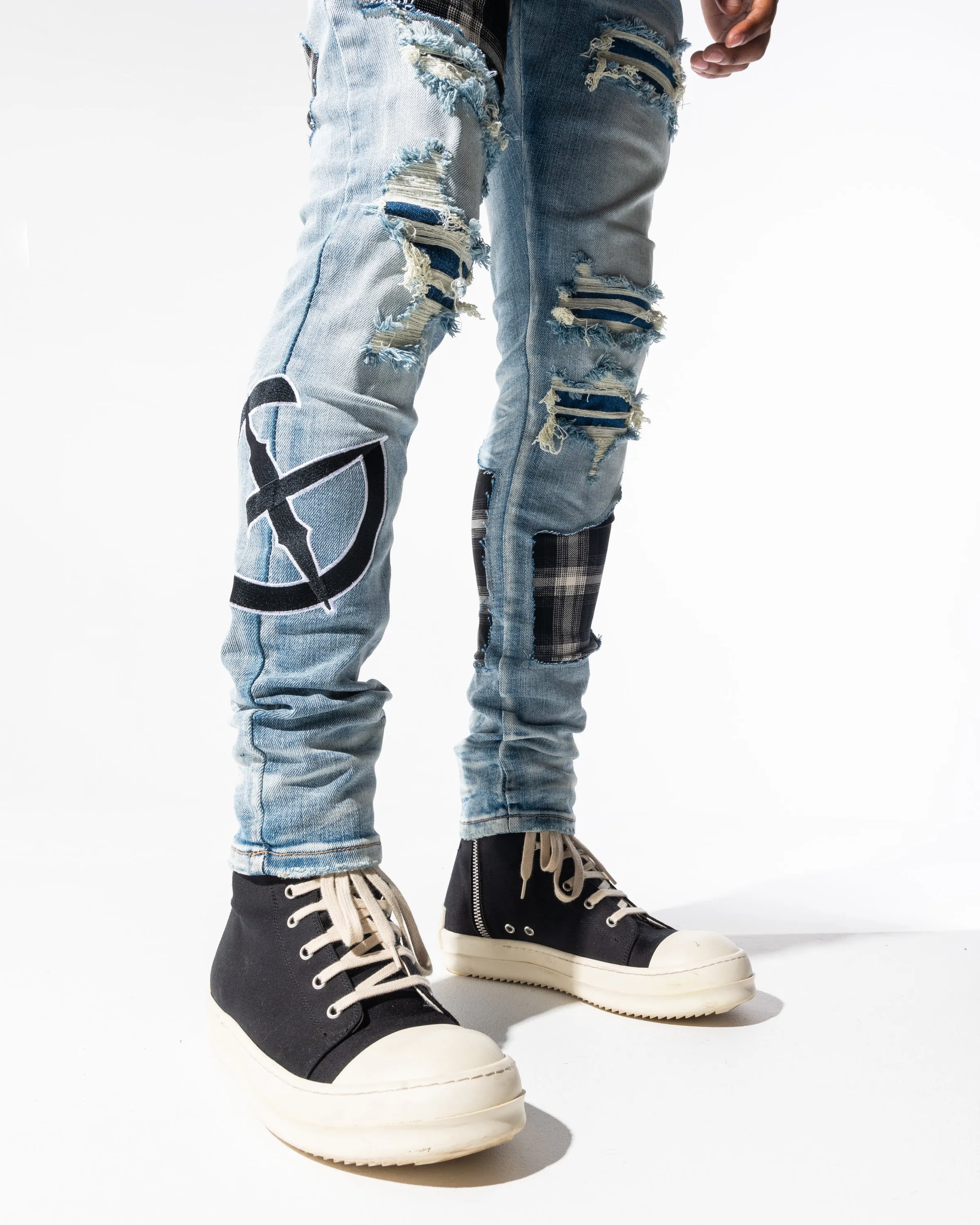DISORDER DENIM (LIGHT BLUE/ TARTAN CHECK)