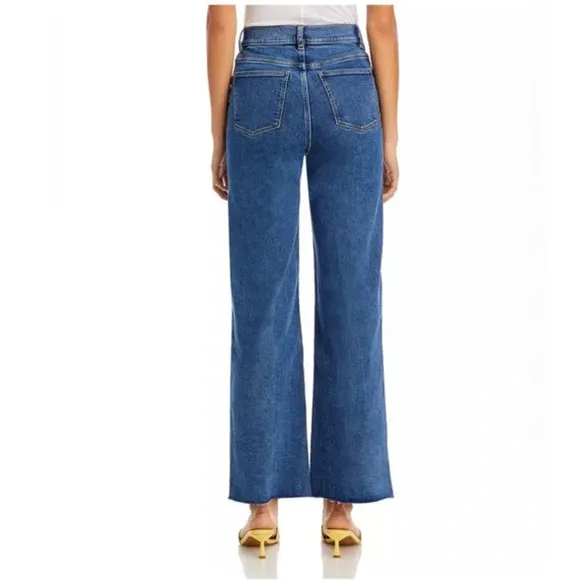 DL1961 Hepburn Raw Hem Wide Leg Pants in VIntage Blue, Size 20 NWT