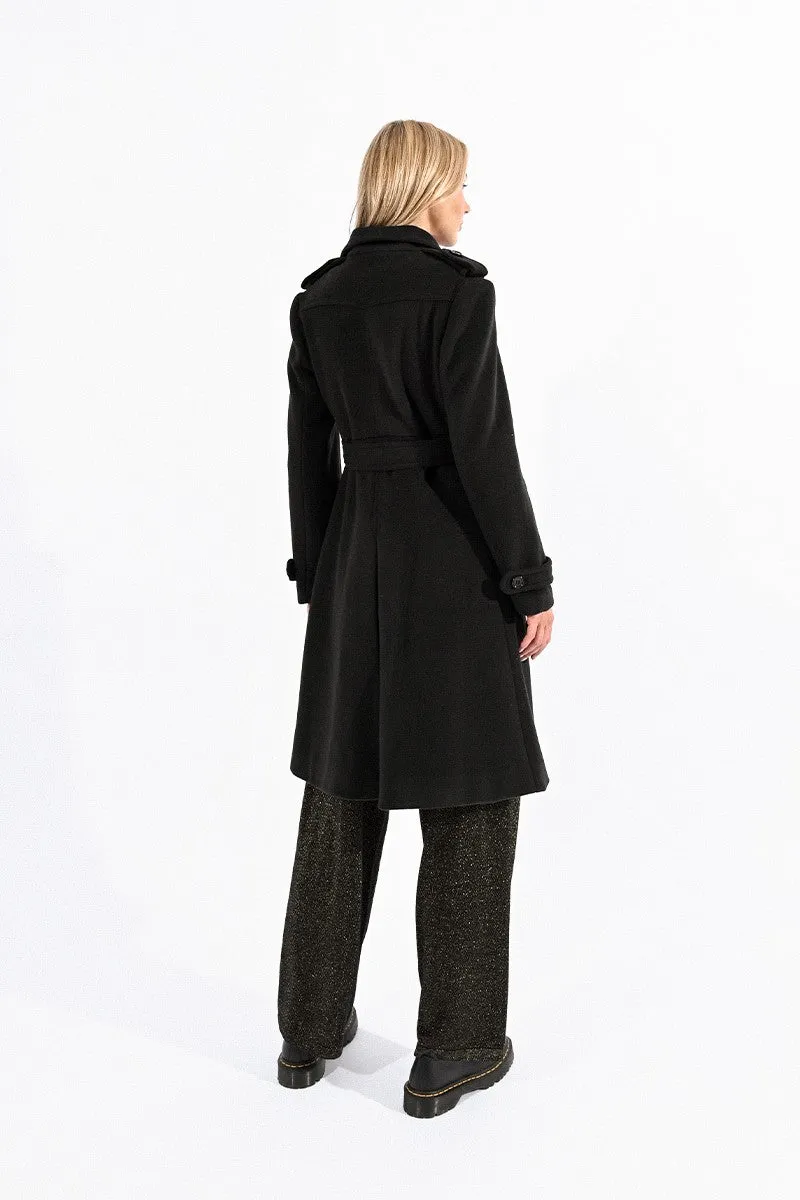 DOUBLE-BREASTED COAT WITH BELT