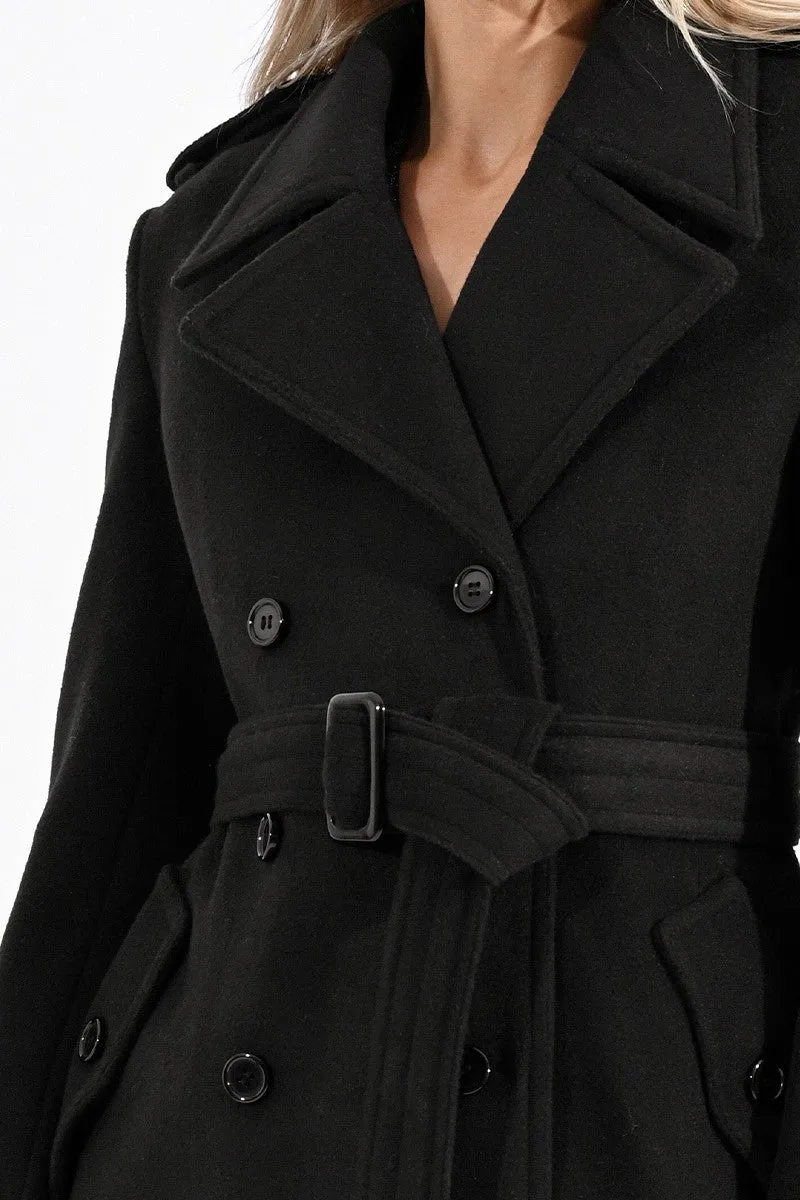 DOUBLE-BREASTED COAT WITH BELT