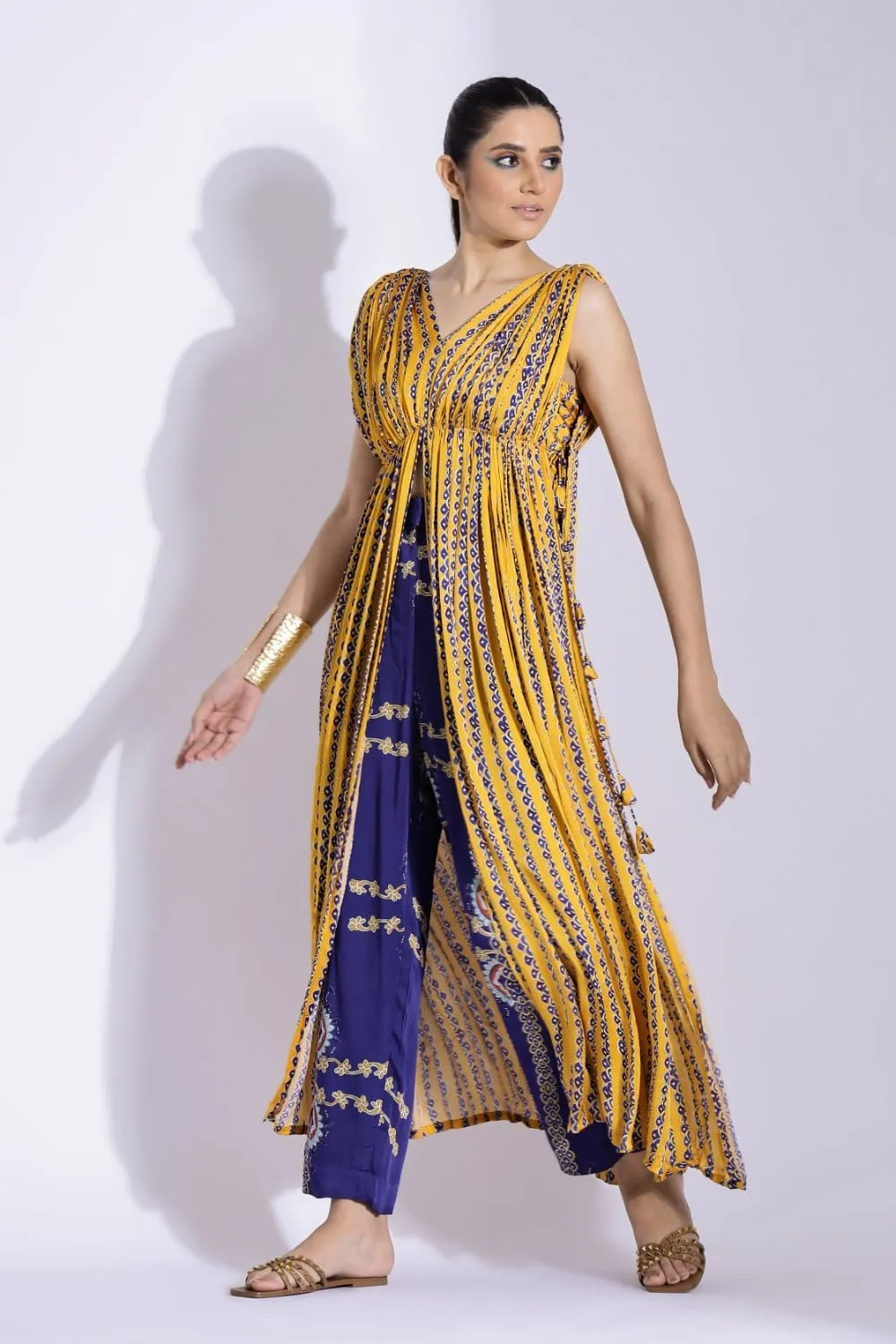 DRAPE KURTA AND TAPERED PANTS