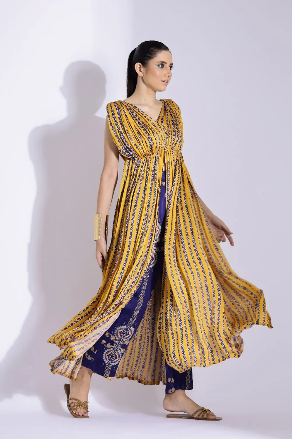 DRAPE KURTA AND TAPERED PANTS