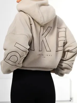 Einfarbiger 90s Buchstaben Print Oversized Hoodie