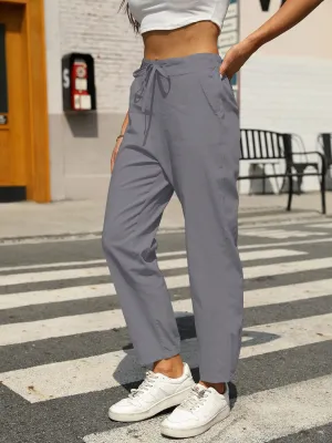 Elastic Waist Tapered Pants 2XL