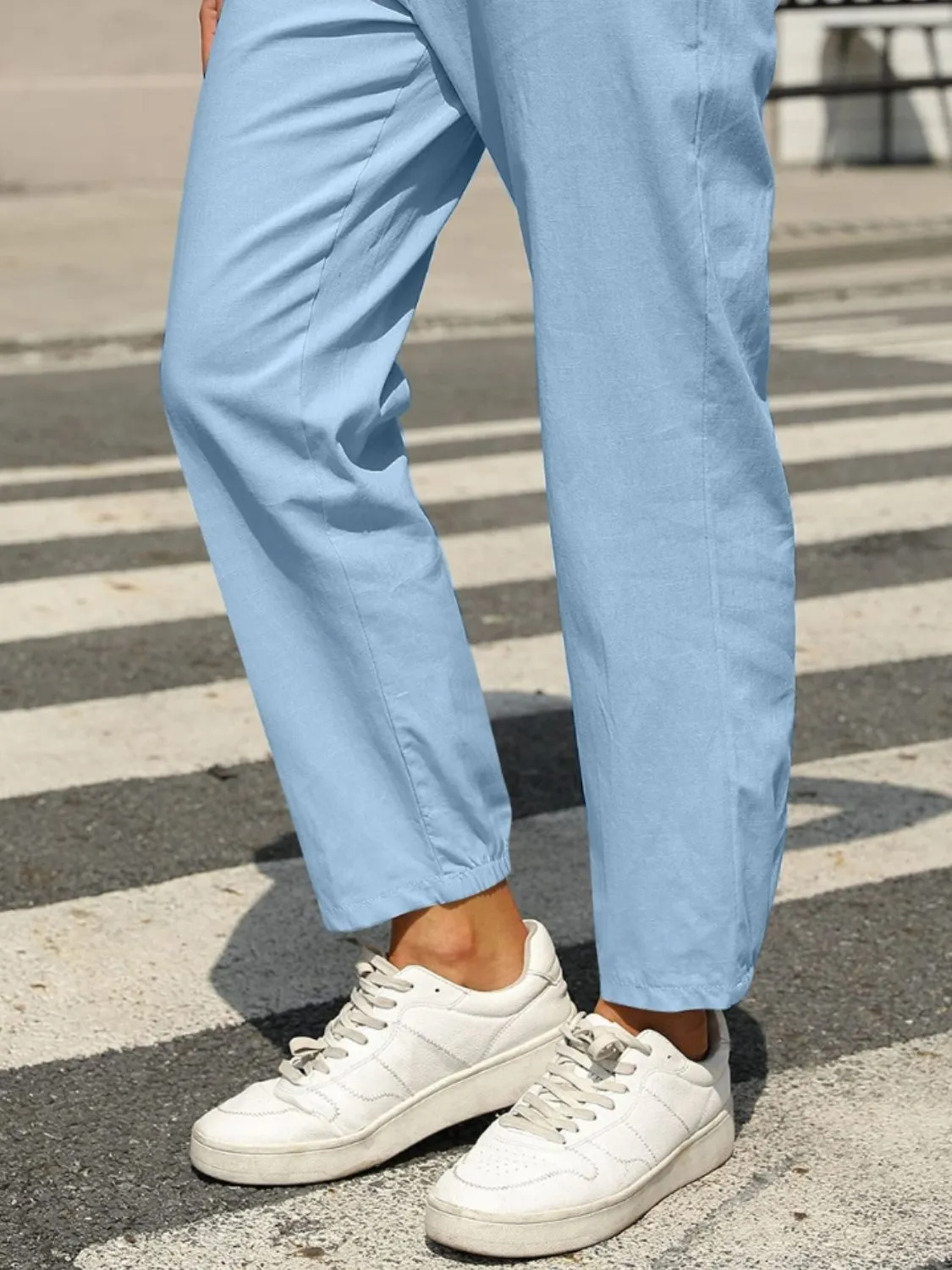 Elastic Waist Tapered Pants 2XL