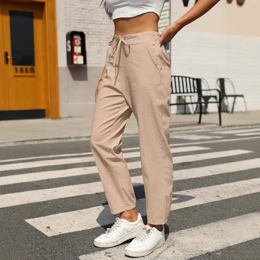Elastic Waist Tapered Pants 2XL