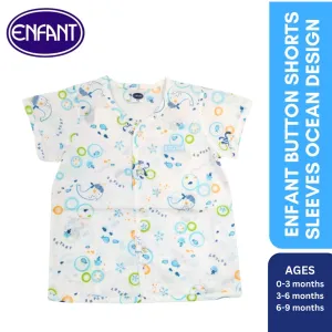 Enfant Button Shorts Sleeves Ocean Design