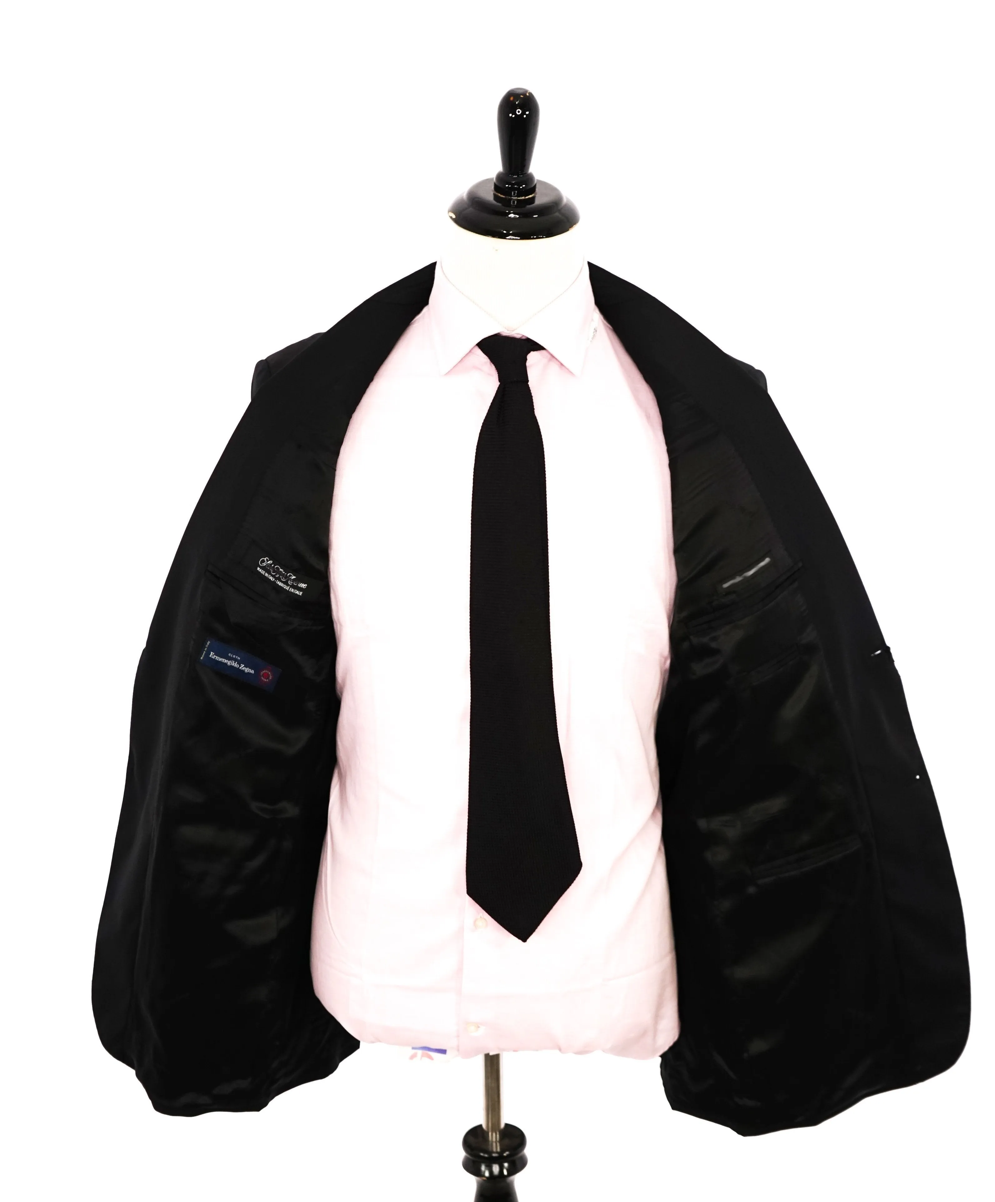 ERMENEGILDO ZEGNA - By SAKS FIFTH AVENUE SILK BLEND "Classic" Black Suit - 40S