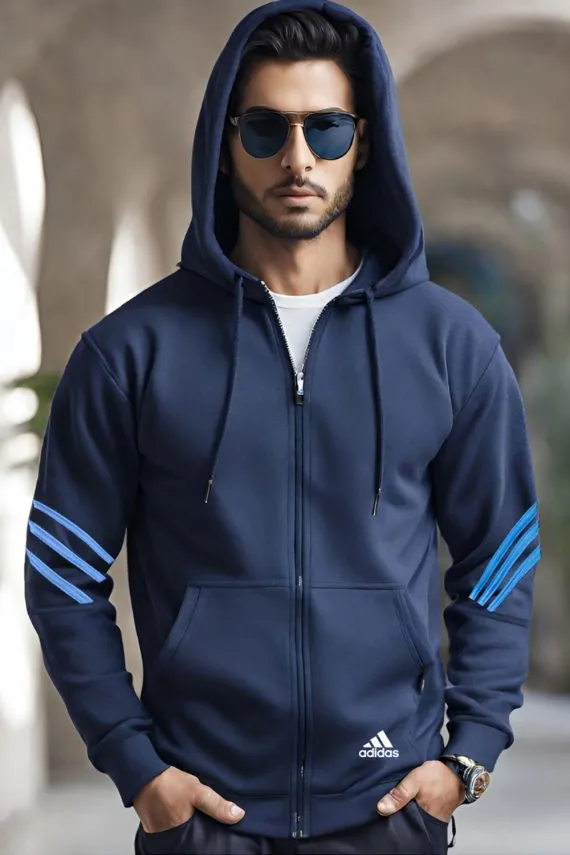 Export Quality Navy addi Zipper with Stripes