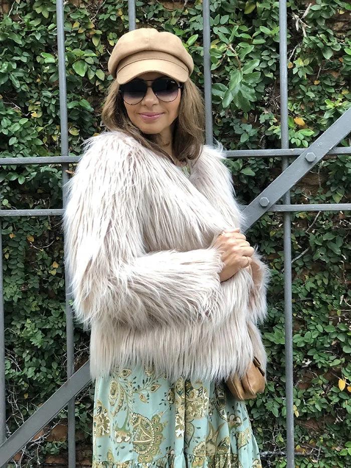 Faux Fur Jacket - Natural