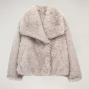 Faux fur jacket - short - warm - faux fur jacket - winter coats and jackets for women