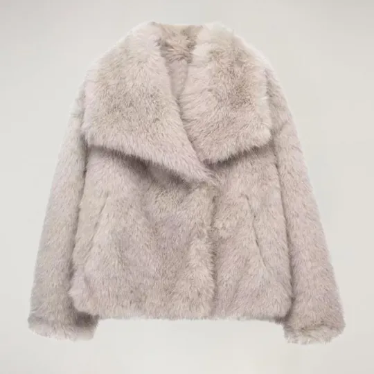 Faux fur jacket - short - warm - faux fur jacket - winter coats and jackets for women