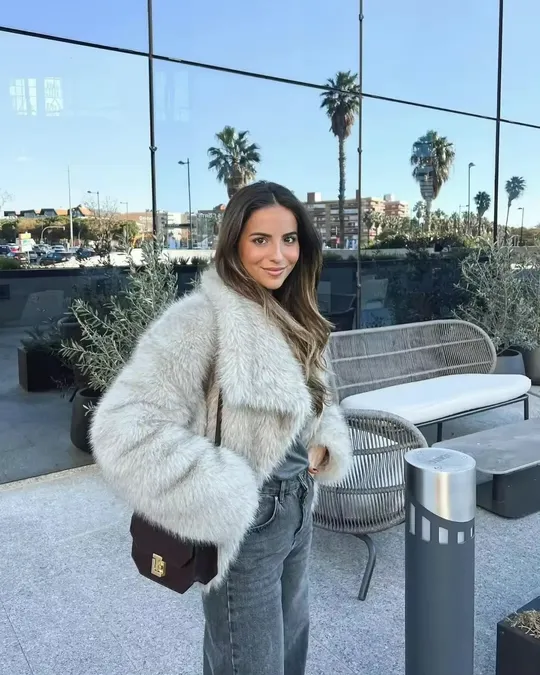 Faux fur jacket - short - warm - faux fur jacket - winter coats and jackets for women