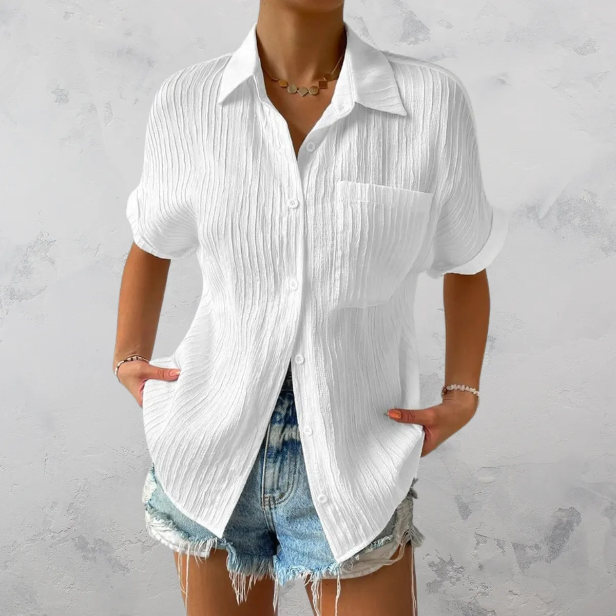 Fay | Casual Lightweight Blouse with Button Closure for Ladies
