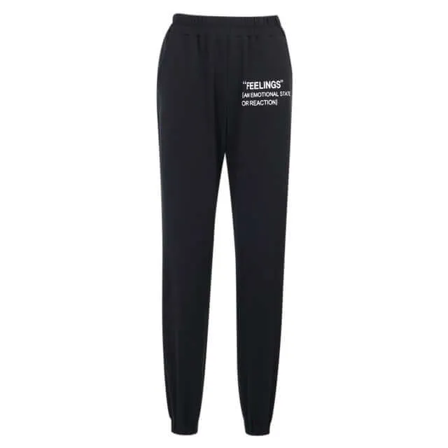 Feelings Print Sweatpants