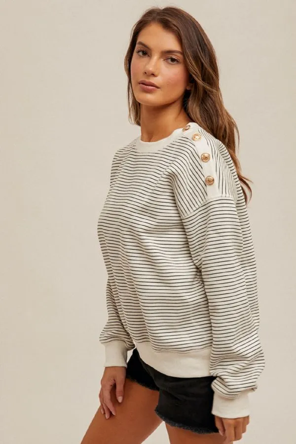 Fleece Button Detailed Top