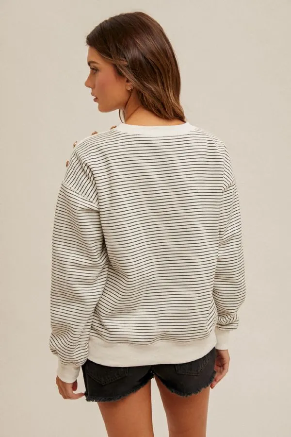 Fleece Button Detailed Top