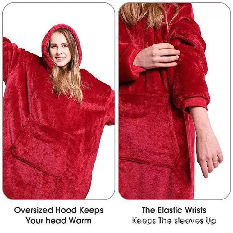 Fluffy Plush Blanket Oodie