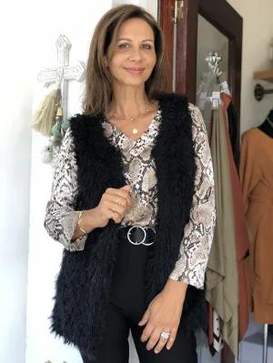 Fluffy Vest - Black