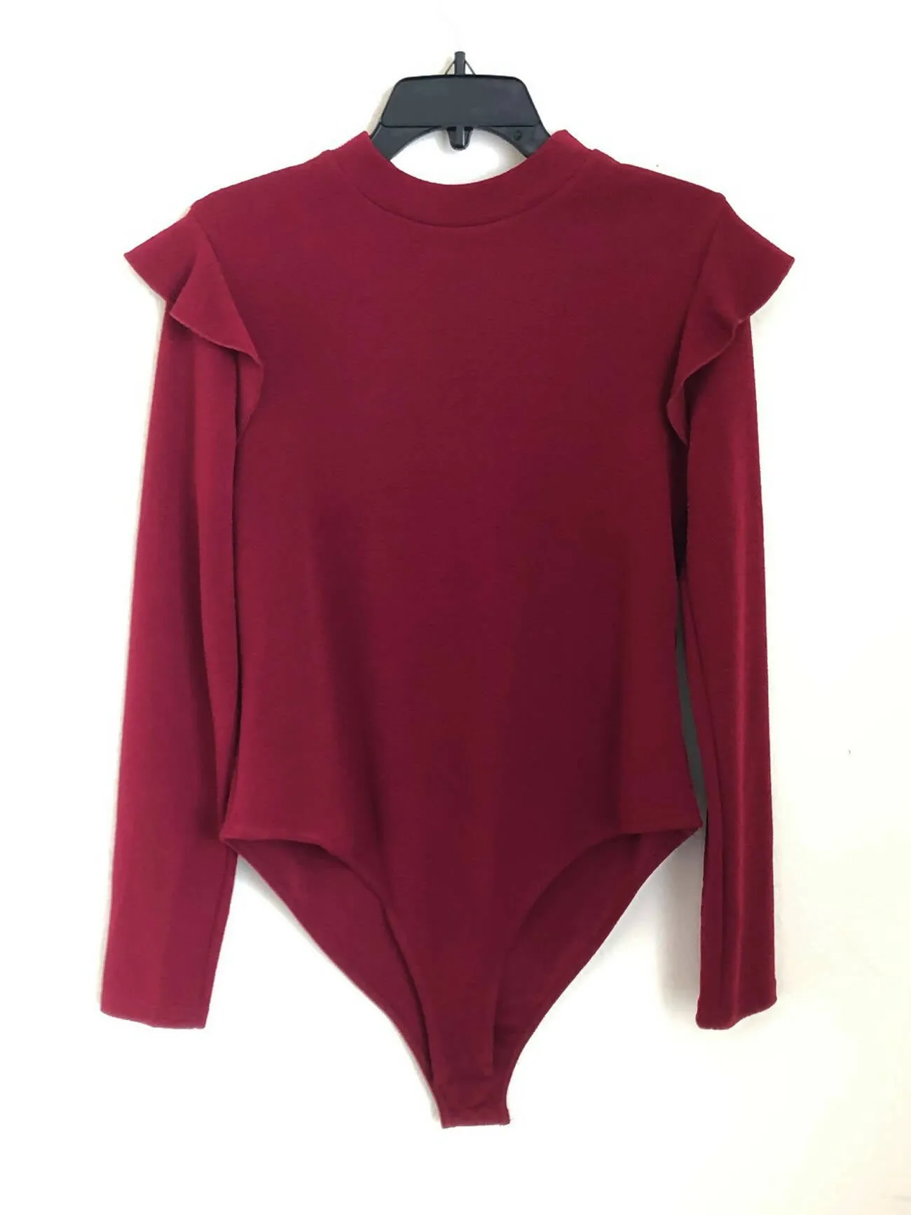 Flutter shoulder long sleeve bodysuit top