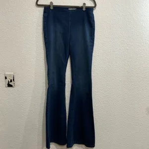 Free People Denim Cotton Blend Flare Festival Western Wide Leg Pull On Pants 29