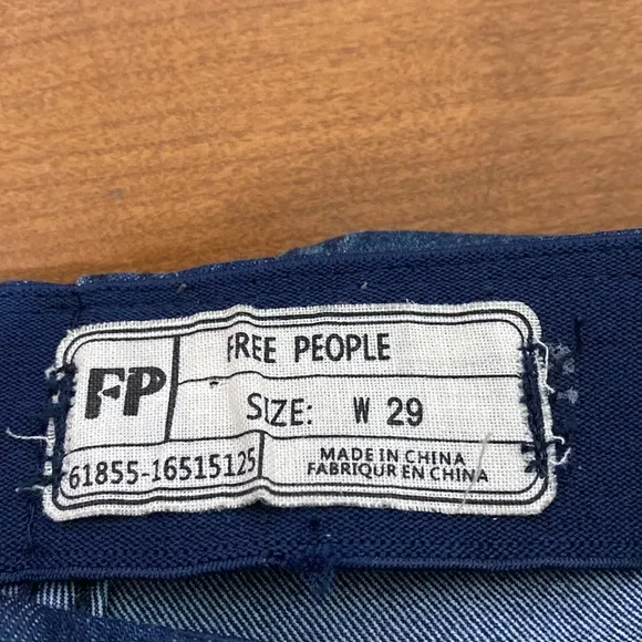 Free People Denim Cotton Blend Flare Festival Western Wide Leg Pull On Pants 29