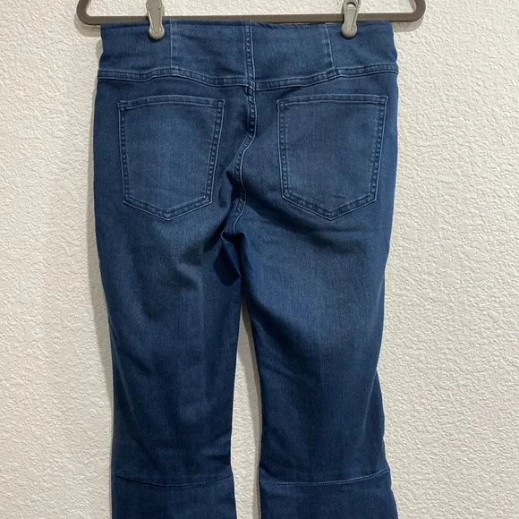Free People Denim Cotton Blend Flare Festival Western Wide Leg Pull On Pants 29