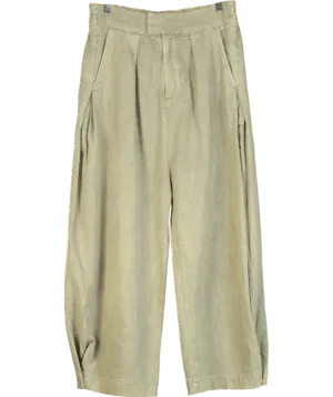 Free People Green Cool Harbor Wide-Leg Trousers UK S