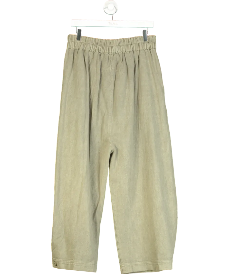 Free People Green Cool Harbor Wide-Leg Trousers UK S