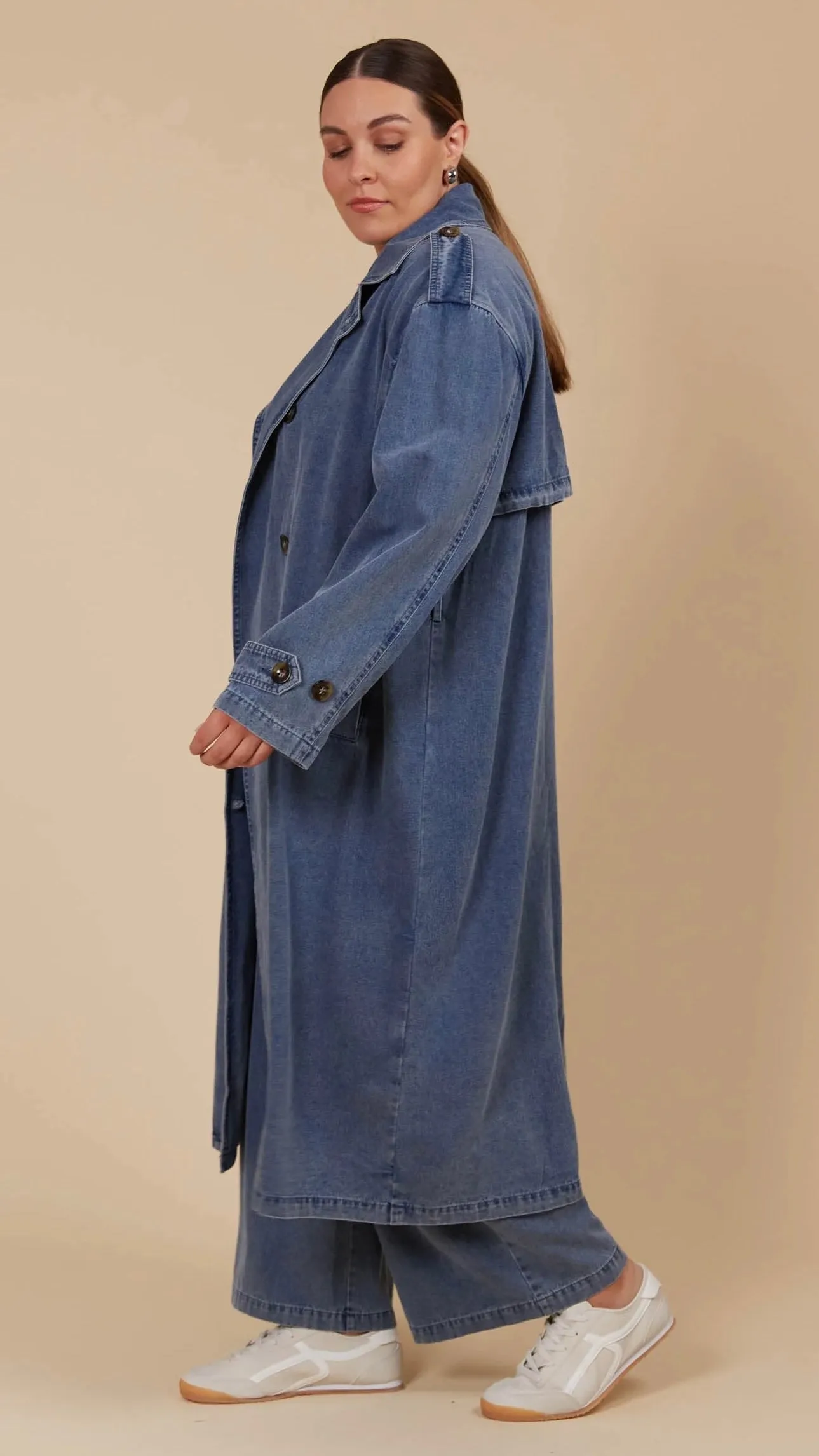 Freya Trench Coat Denim