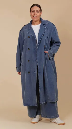 Freya Trench Coat Denim