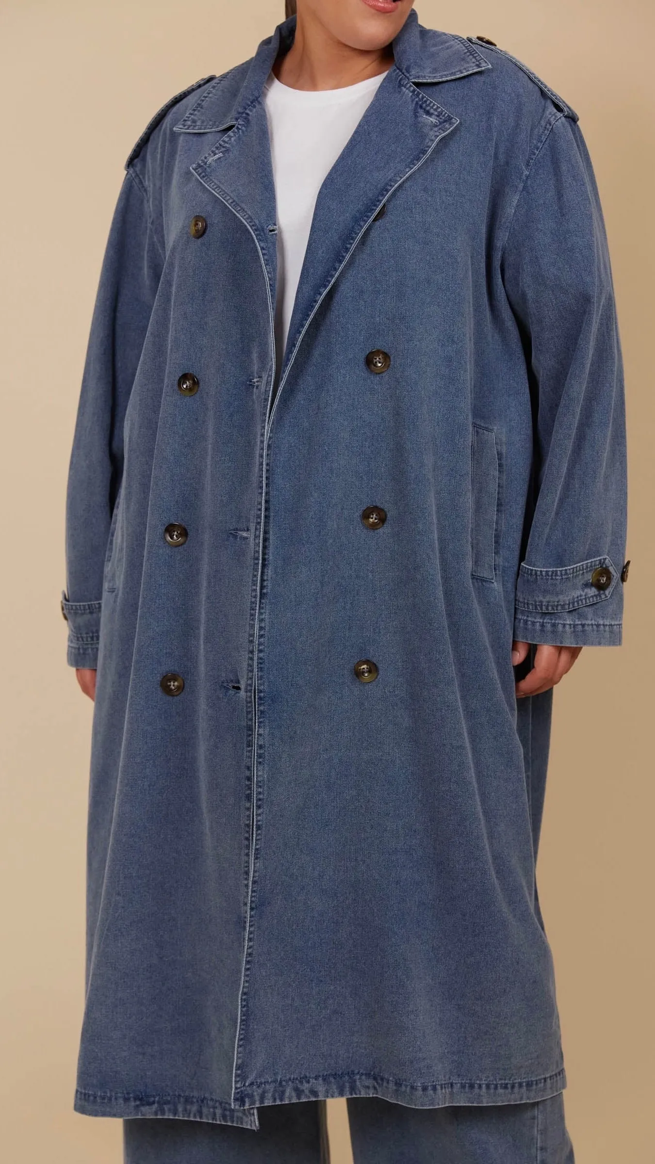 Freya Trench Coat Denim