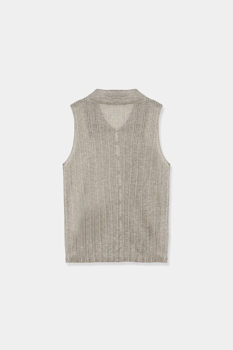 front button knit tops