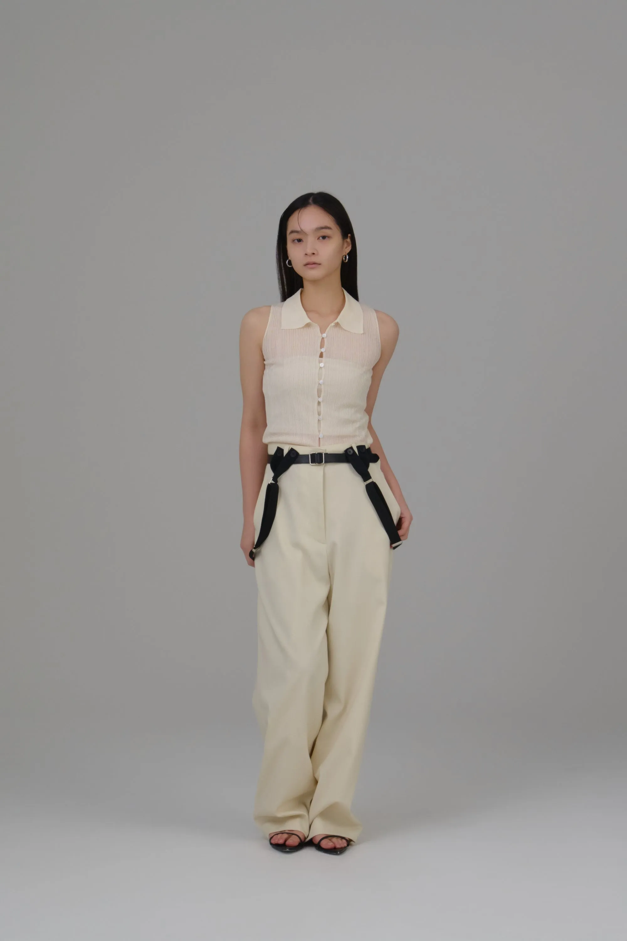 front button knit tops