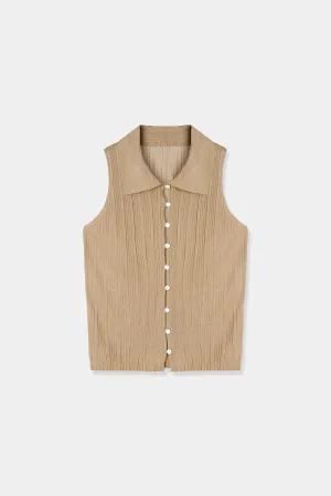 front button knit tops