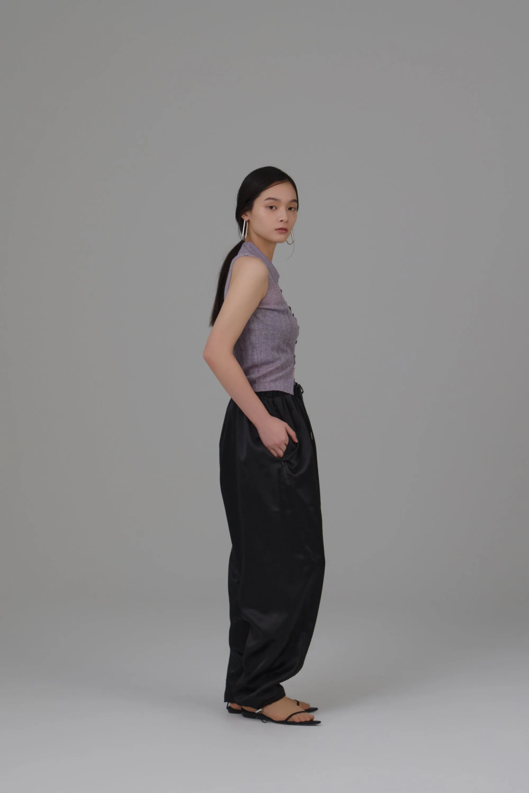 front button knit tops