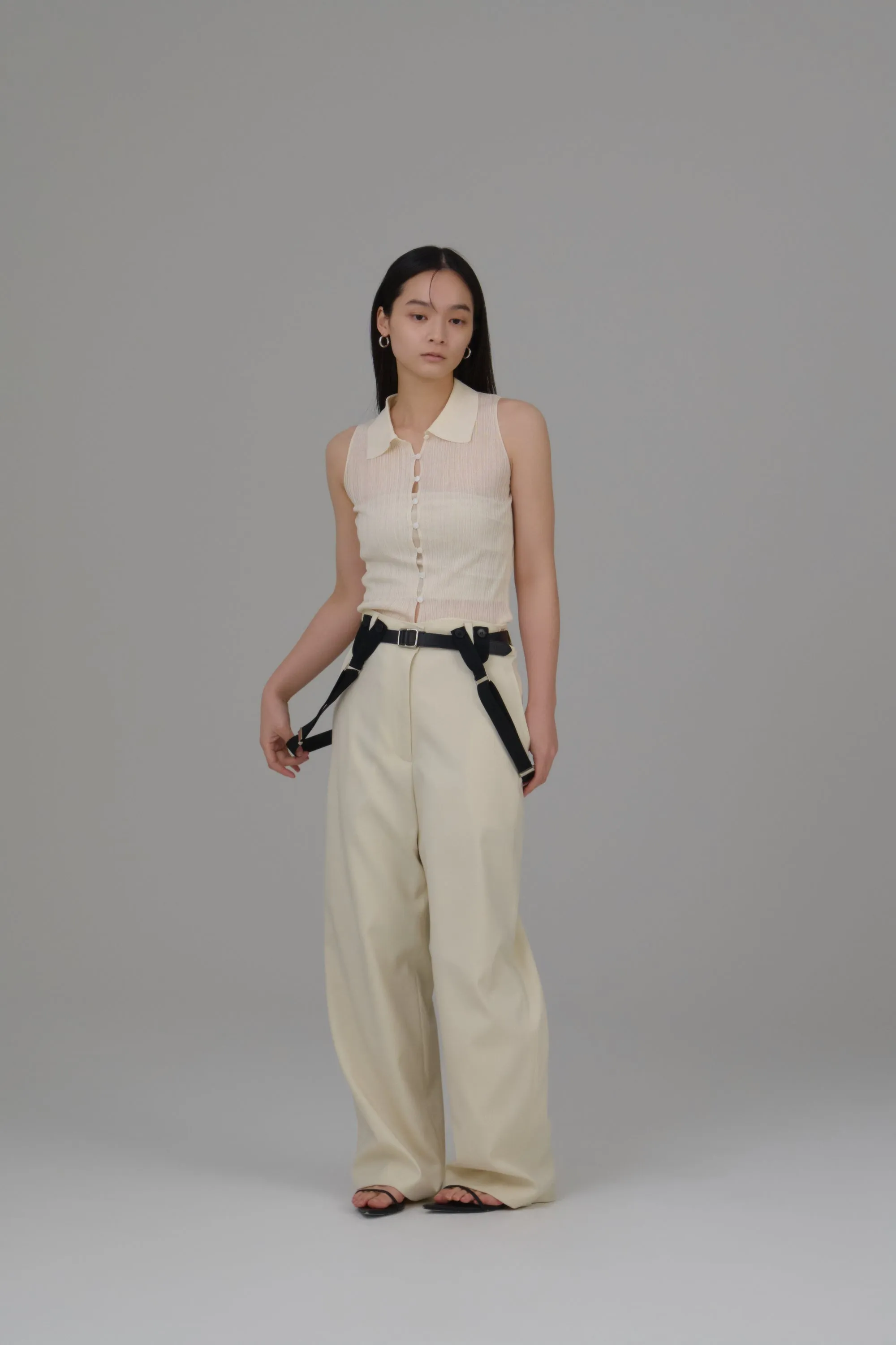 front button knit tops